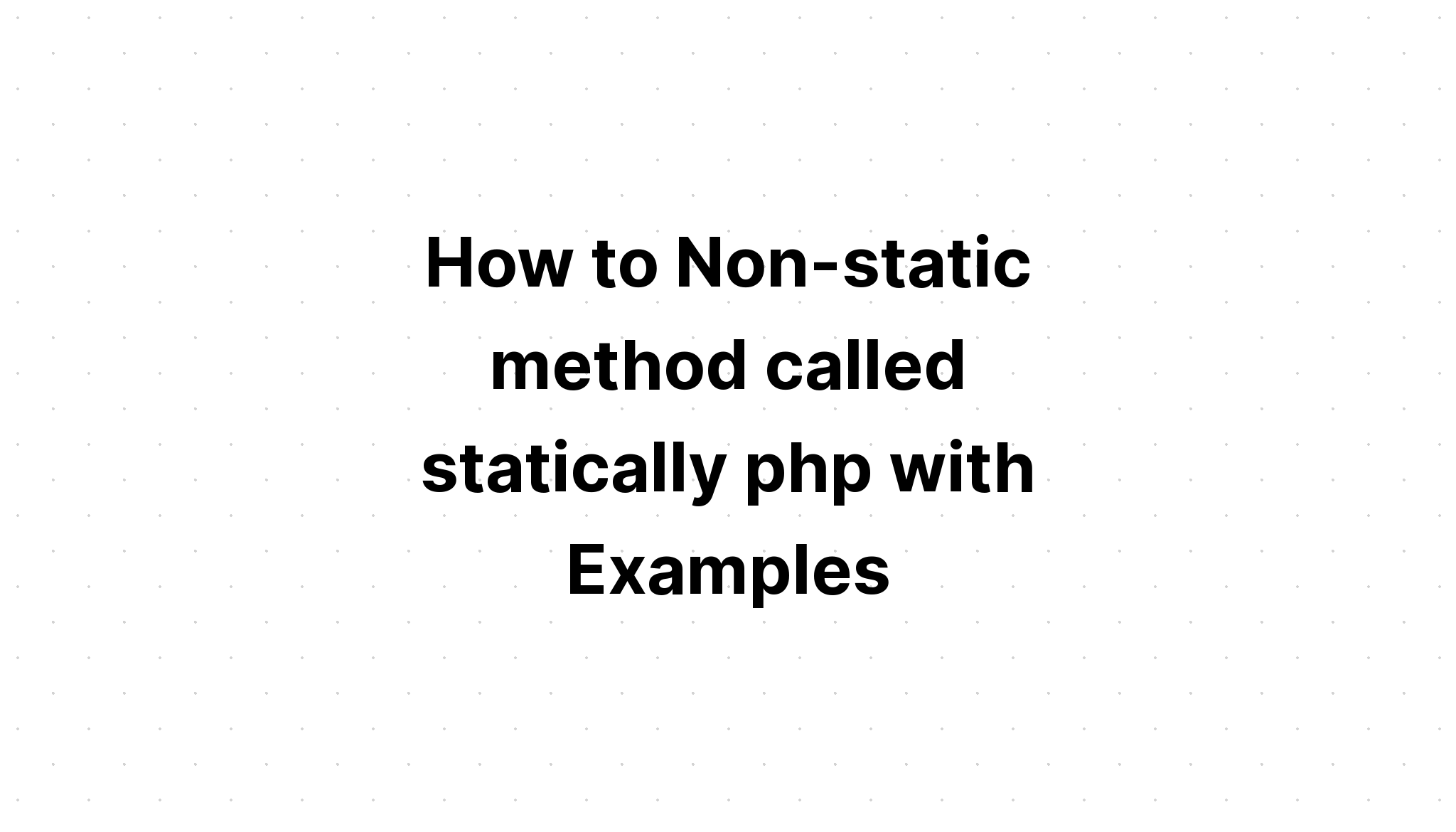 Non static method