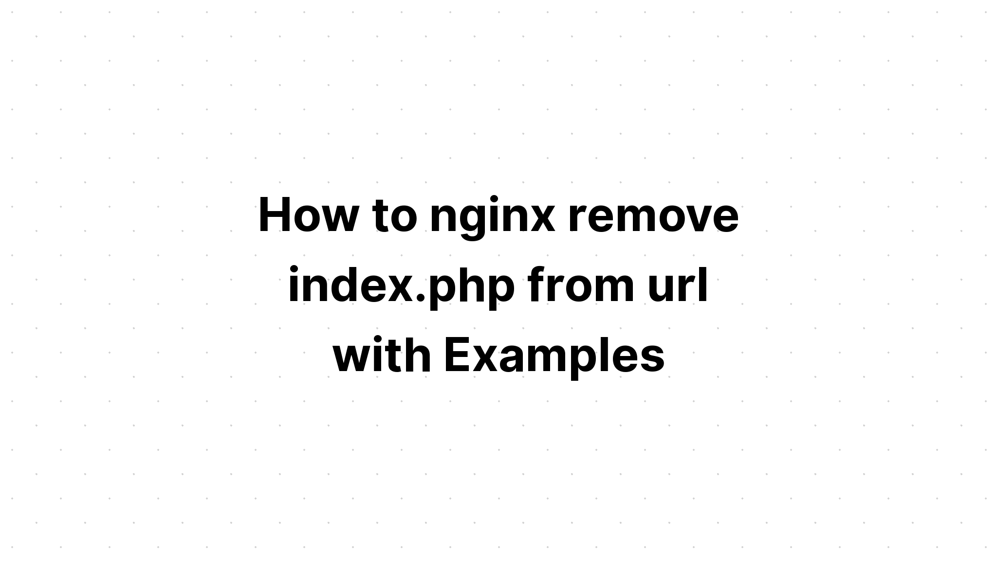 Remove nginx