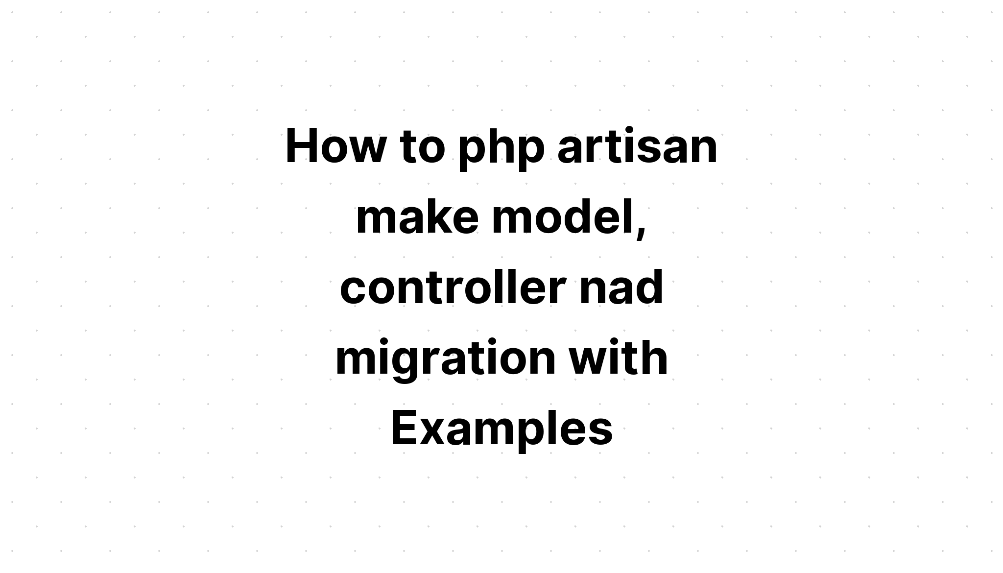 Php artisan