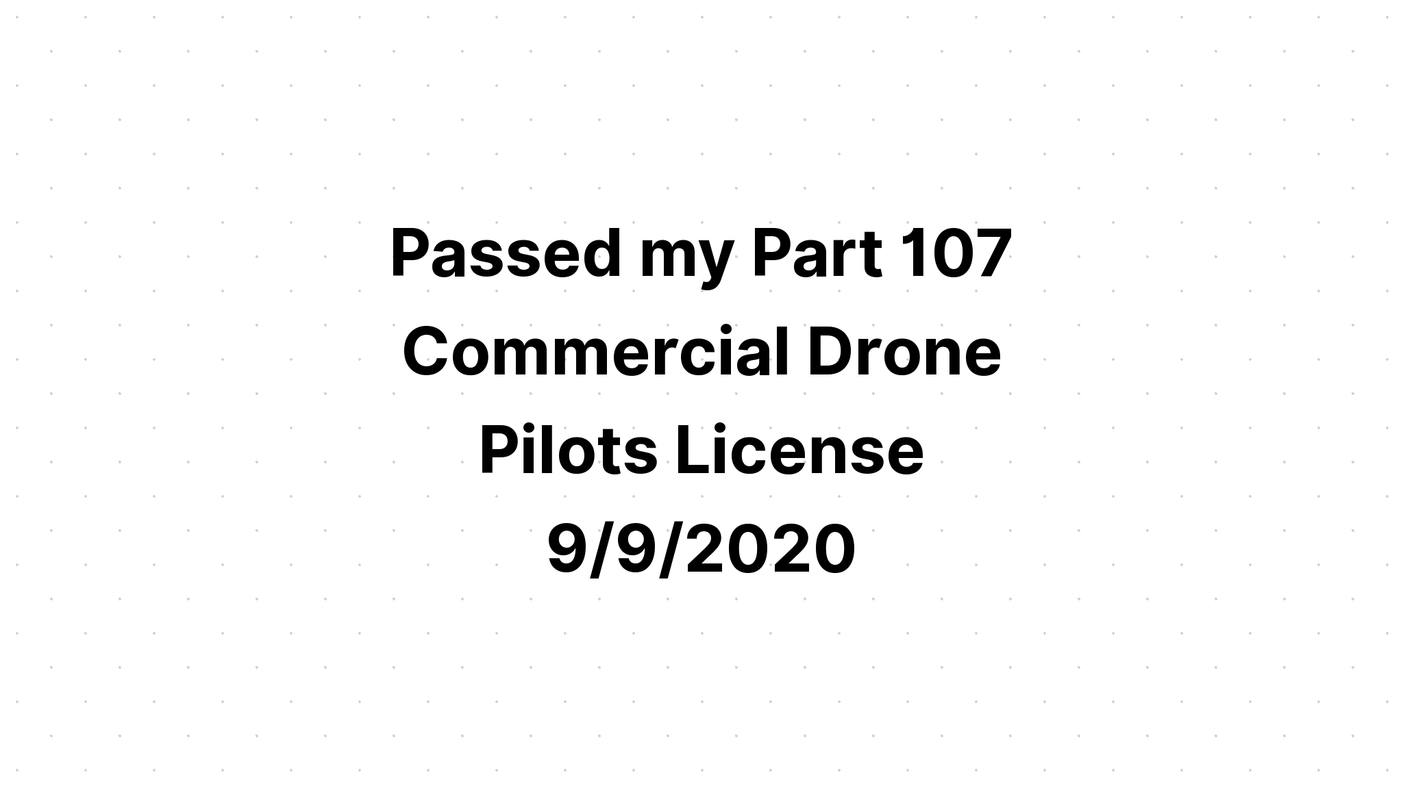 commercial drone pilot license